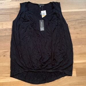 NWT Cable & Gauge Sleeveless Flowy Relaxed Fit Blouse Black Women’s S